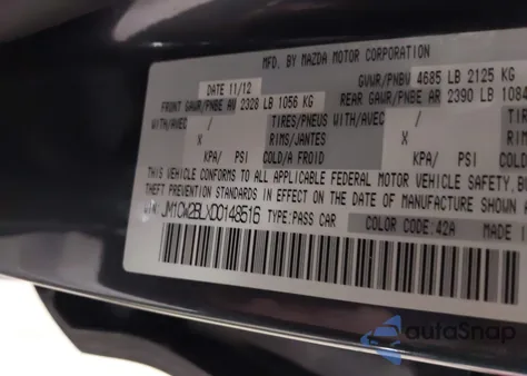 2013 Mazda 5 из США, поврежденный, VIN JM1CW2BLXD0148516